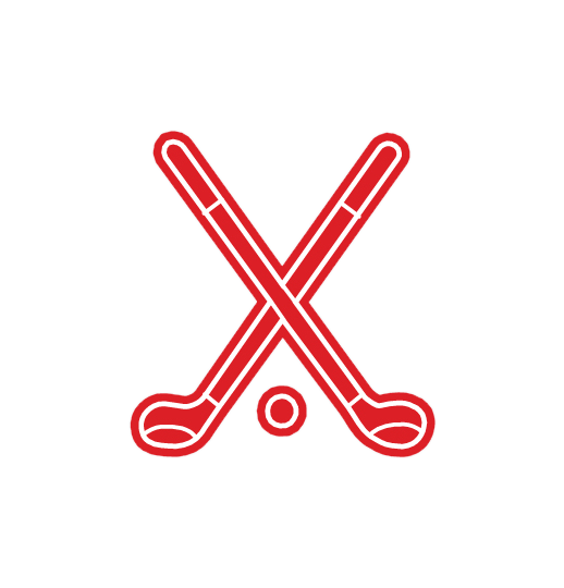 CROSSED GOLF CLUBS W BALL