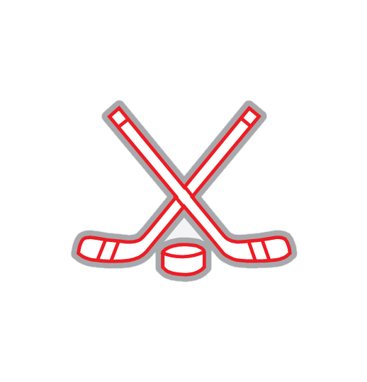HOCKEY STICKS W PUCK